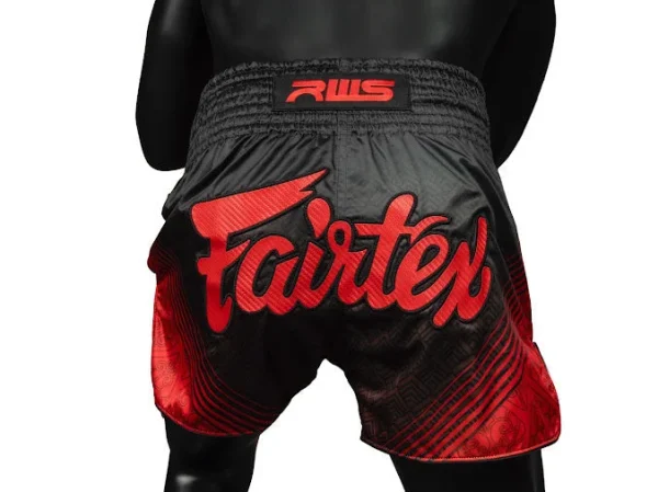 Fairtex RWS01 RWS Muay Thai Shorts in Black/Red – view 5