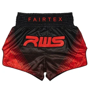 Fairtex RWS01 RWS Muay Thai Shorts in Black/Red – front view