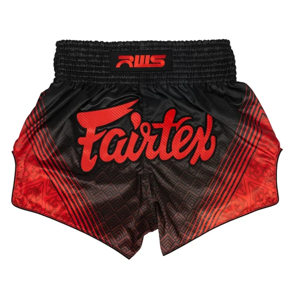 Fairtex RWS01 RWS Muay Thai Shorts in Black/Red – view 2