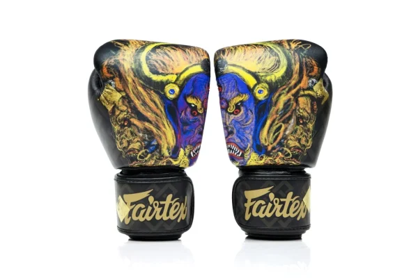 Fairtex Yamantaka Limited Edition Boxing Gloves in Multi-coloured – front view